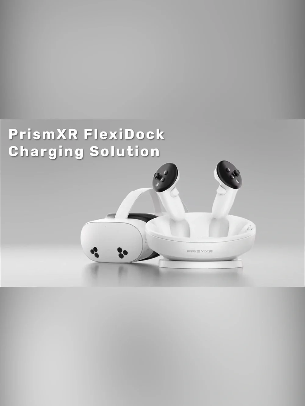 PRISMXR || Carina D1S Lite White Dual VR Controller Charging Dock - Quest 3S
